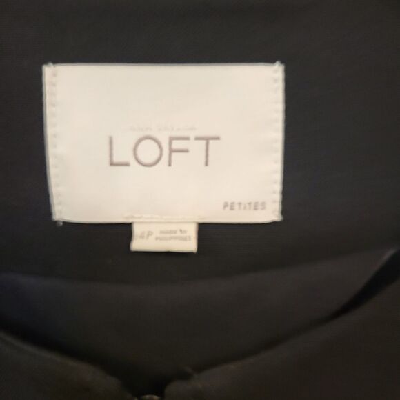 Loft black woman's Long Sleeve Jacket front zipper 4P preo-owned - Picture 3 of 6